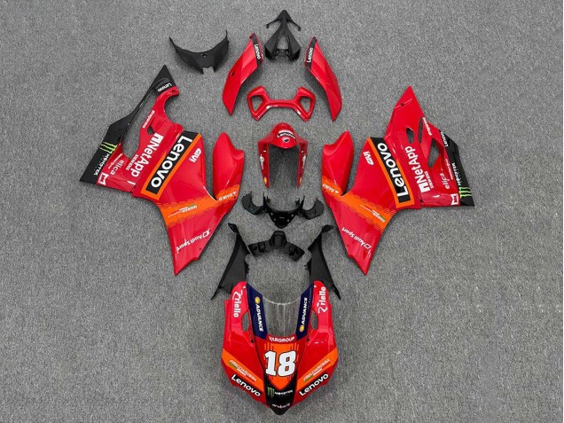 Mejores Carenados Moto Ducati Panigale 899/1199 2011-2014 - Rojo Naranja Negro Monstruo Lenovo 18