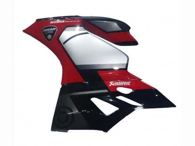 Mejores Carenados Moto Ducati 1199 2011-2014 - Rojo Plata Negro