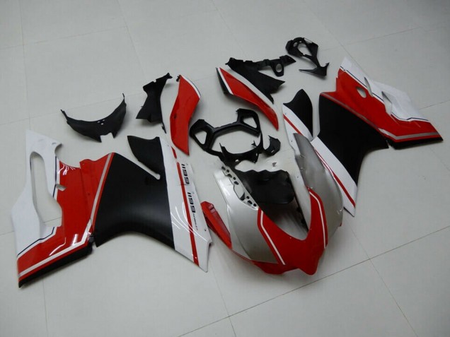 Mejores Carenados Moto Ducati 1199 2011-2014 - Blanco Rojo Negro Mate