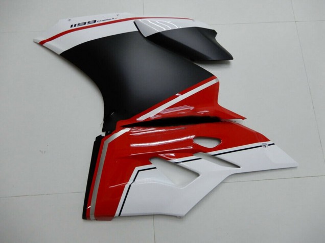 Mejores Carenados Moto Ducati 1199 2011-2014 - Blanco Rojo Negro Mate