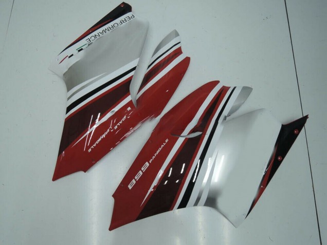Mejores Carenado Moto Ducati Panigale 899 2011-2014 - Blanco Rojo Negro Brillante