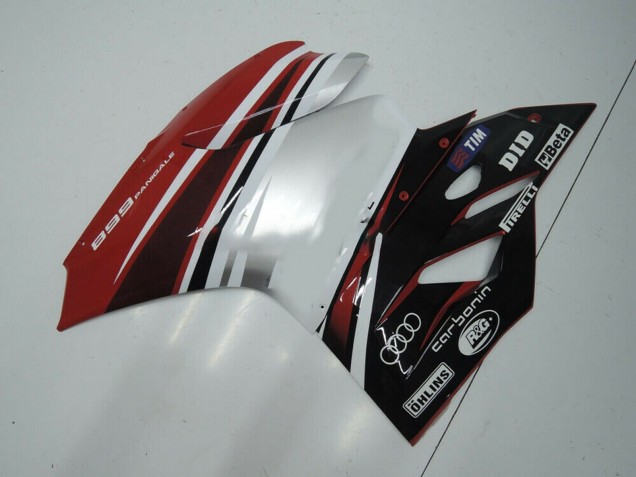 Mejores Carenado Moto Ducati Panigale 899 2011-2014 - Blanco Rojo Negro Brillante