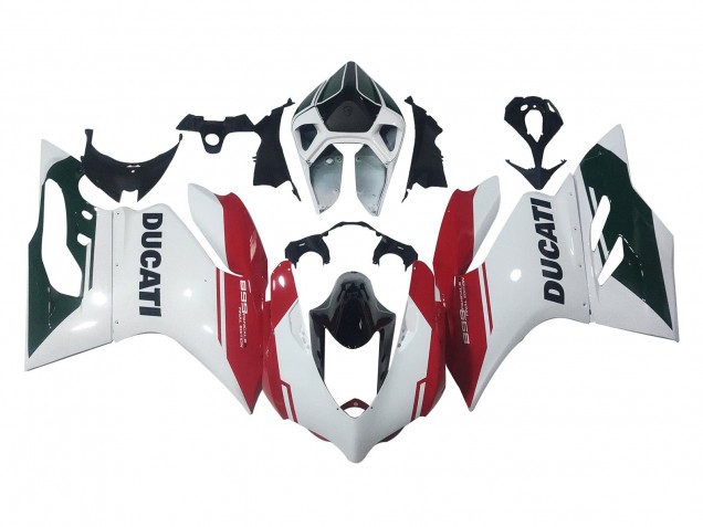 Mejores Carenados Moto Ducati Panigale 899 2011-2014 - Blanco Rojo Negro Brillante