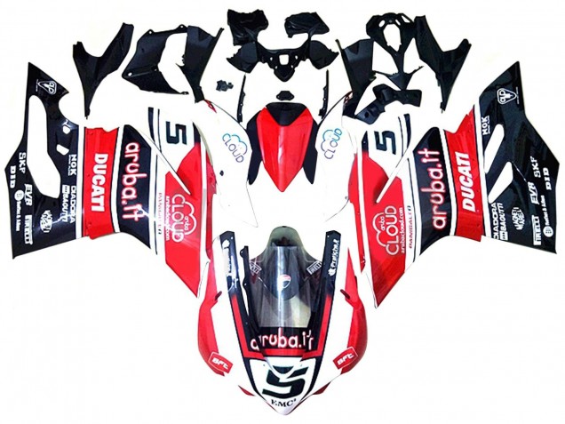 Mejores Carenados Moto Ducati 959/1299 2015-2020 - Blanco Rojo Negro Brillante Aruba 5