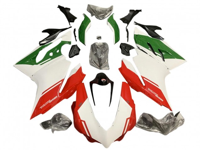 Mejores Carenados Moto Ducati 959 2015-2020 - Blanco Rojo Verde