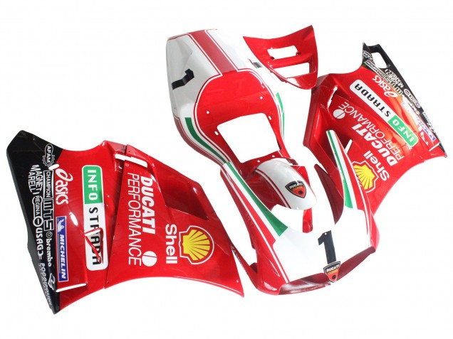 Mejores Carenados Moto Ducati 748/916/996/998 1993-2005 - Blanco Rojo Amarillo Verde Negro Brillante Performance