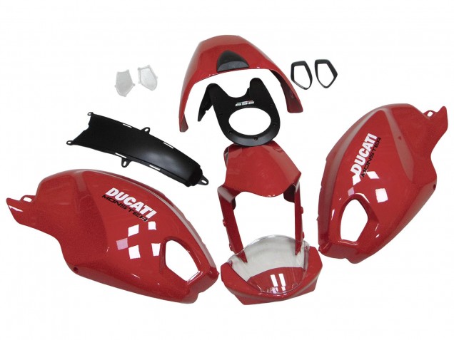 Mejores Carenados Moto Ducati Monster 696 796 1100 1100S 2008-2012 - Rojo Blanco
