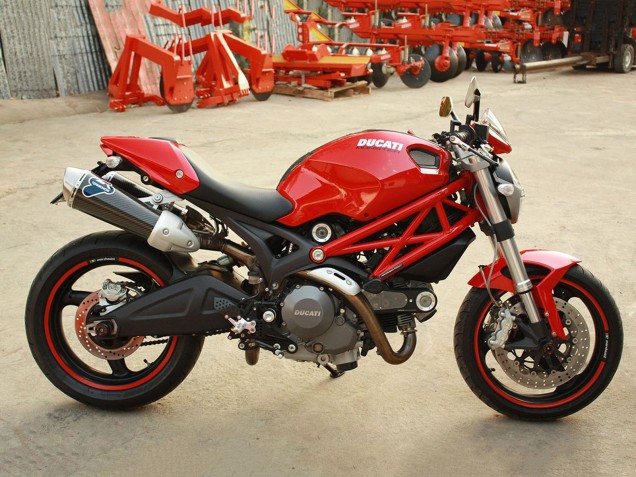 Mejores Carenados Moto Ducati Monster 696 796 1100 1100S 2008-2012 - Rojo Blanco