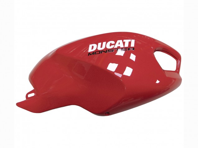 Mejores Carenados Moto Ducati Monster 696 796 1100 1100S 2008-2012 - Rojo Blanco