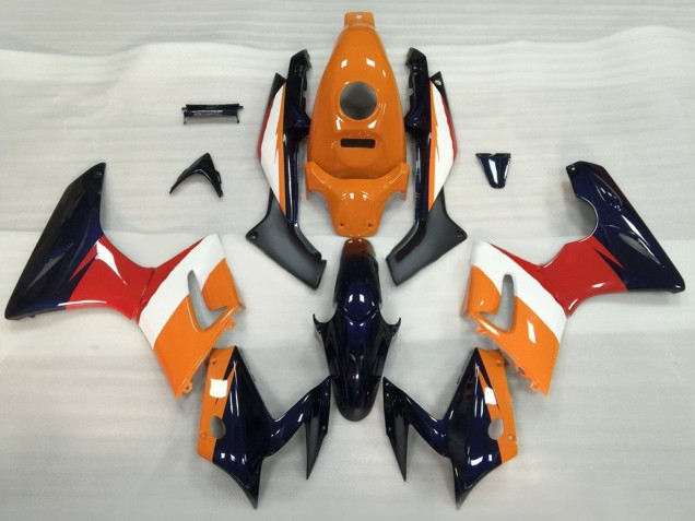 Mejores Carenados Moto Honda CBR125R 2002-2006 - Naranja Blanco Rojo Negro Brillante