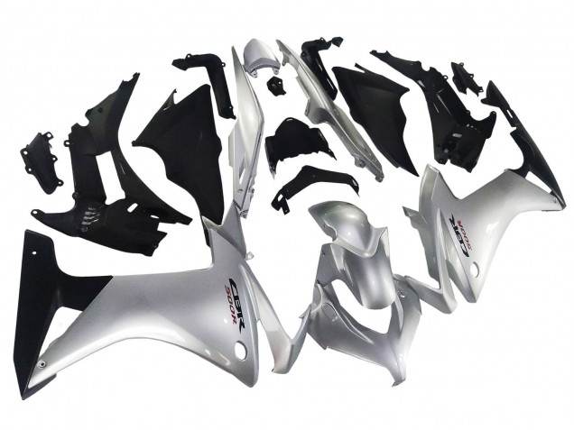 Mejores Carenado Moto Honda CBR500R 2013-2015 - Plata Negro Brillante