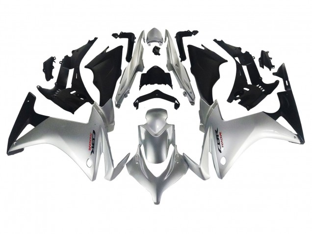 Mejores Carenado Moto Honda CBR500R 2013-2015 - Plata Negro Brillante