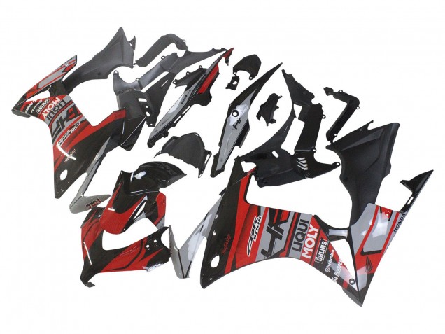 Mejores Carenados Moto Honda CBR500R 2013-2015 - Rojo Plata Negro Brillante