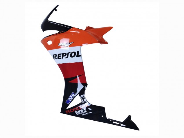 Mejores Carenados Moto Honda CBR500R 2013-2015 - Naranja Blanco Rojo Negro Brillante Repsol 3