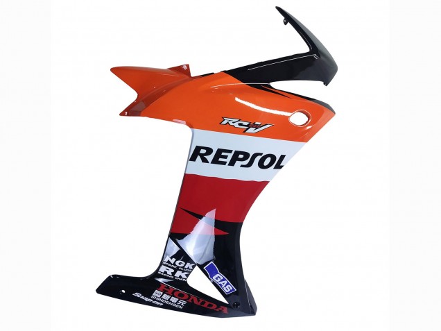 Mejores Carenados Moto Honda CBR500R 2013-2015 - Naranja Blanco Rojo Negro Brillante Repsol 3
