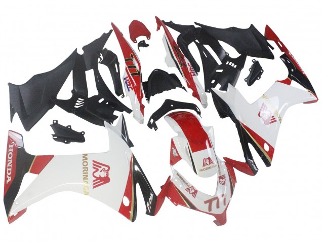Mejores Carenados Moto Honda CBR500R 2013-2015 - Blanco Rojo Verde Negro Brillante Morinage 777