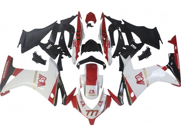 Mejores Carenados Moto Honda CBR500R 2013-2015 - Blanco Rojo Verde Negro Brillante Morinage 777