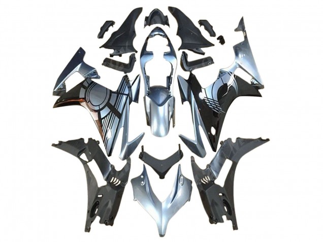Mejores Kits Carenado Moto Honda CBR500R 2013-2015 - Plata Negro Brillante