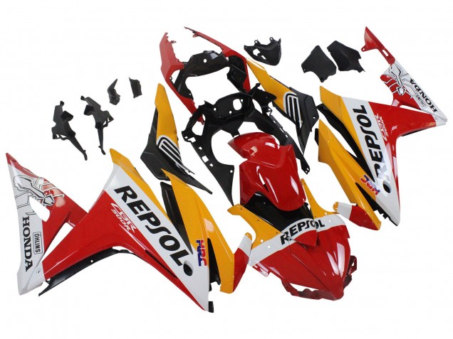 Mejores Carenados Moto Honda CBR500R 2016-2018 - Amarillo Blanco Rojo Repsol HRC
