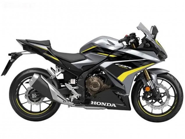 Mejores Carenados Moto Honda CBR500R 2022-2023 - Plata Amarillo Negro Brillante