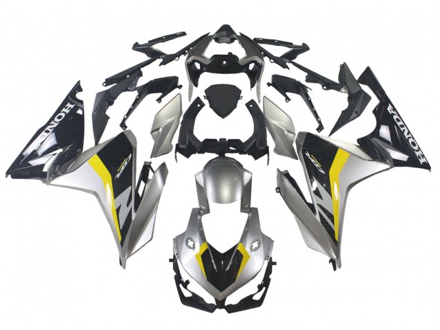 Mejores Carenados Moto Honda CBR500R 2022-2023 - Plata Amarillo Negro Brillante