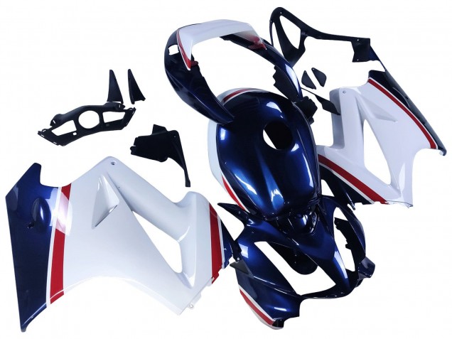 Mejores Carenados Moto Honda VFR 800 2002-2013 - Blanco Rojo Azul Oscuro