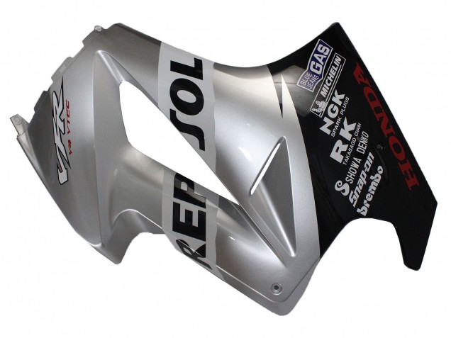 Mejores Carenados Moto Honda VFR 800 2002-2013 - Plata Negro Brillante Repsol