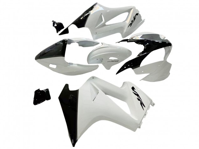 Mejores Carenados Moto Honda VFR 800 2002-2013 - Blanco Perla Negro Brillante Calcomanía