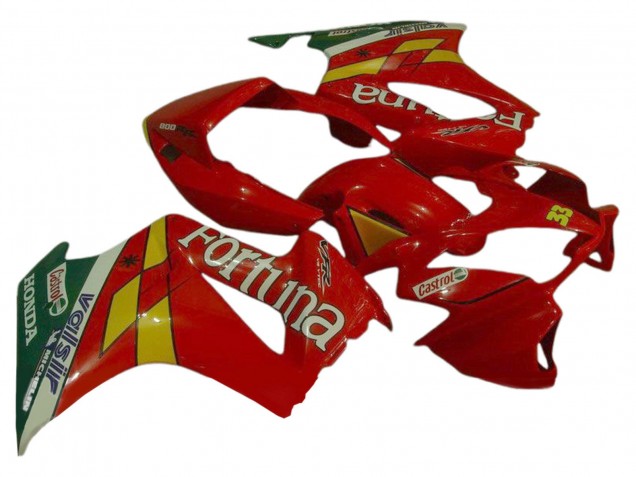 Mejores Carenados Moto Honda VFR 800 2002-2013 - Rojo Amarillo Verde Fortuna Castrol Valsir 33