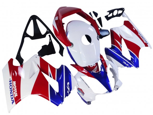 Mejores Carenados Moto Honda VFR 800 2002-2013 - Blanco Rojo Azul Motul