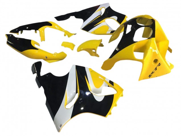 Mejores Carenados Moto Kawasaki ZX7R 1996-2003 - Amarillo Blanco Negro Brillante
