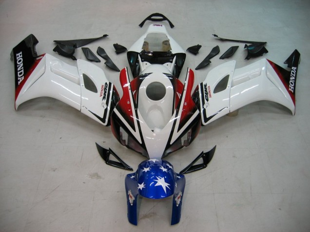 Mejores Carenados Moto Honda CBR1000RR 2004-2005 - Blanco Rojo Negro Brillante Azul Estrella