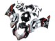 Mejores Carenados Moto Honda CBR1000RR 2004-2005 - Plata Negro Brillante Rojo Raya