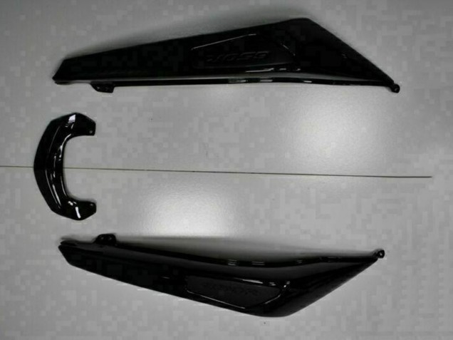 Mejores Carenados Moto Kawasaki EX650 2009-2011 - Negro Brillante Blanco Calcomanía