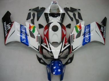 Mejores Carenados Moto Honda CBR1000RR 2004-2005 - Blanco Azul Rojo Negro Brillante Estrella EuroBet Lee