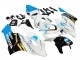 Mejores Carenados Moto Honda CBR1000RR 2004-2005 - Blanco Azul Claro Amarillo Negro Konica Minolta