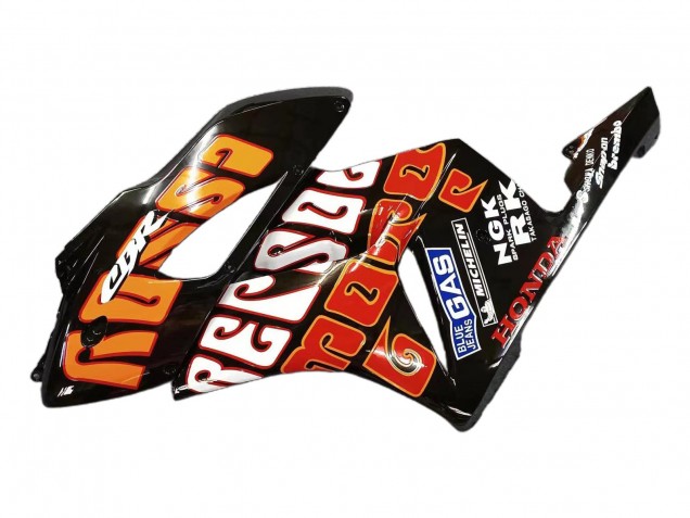 Mejores Carenados Moto Honda CBR1000RR 2004-2005 - Amarillo Naranja Negro Brillante Repsol Rossi 46