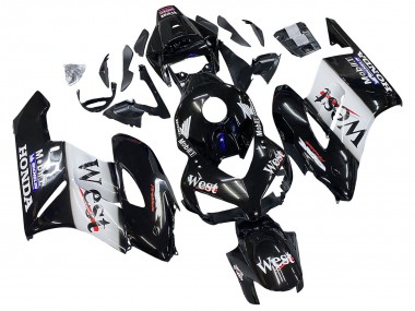 Mejores Carenados Moto Honda CBR1000RR 2004-2005 - Negro Brillante Blanco West