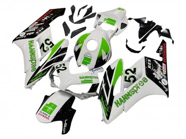 Mejores Carenados Moto Honda CBR1000RR 2004-2005 - Blanco Verde Negro Brillante Hannspree 52