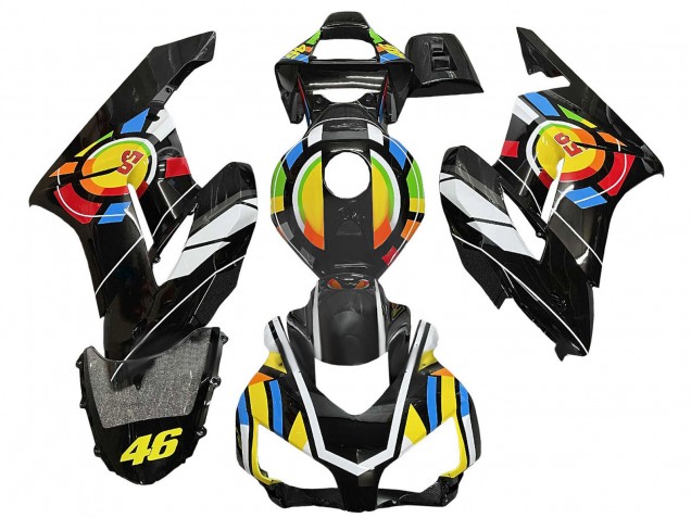 Mejores Carenados Moto Honda CBR1000RR 2004-2005 - Amarillo Azul Rojo Negro Brillante RuedaColores 46