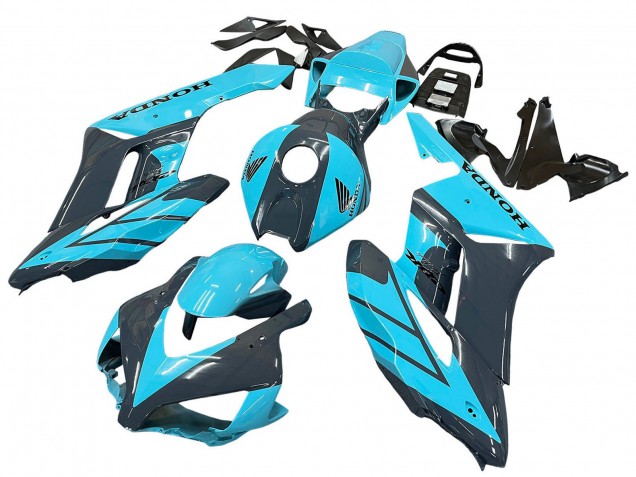 Mejores Carenados Moto Honda CBR1000RR 2004-2005 - Azul Claro Negro Brillante