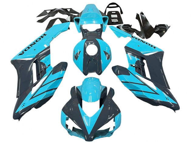 Mejores Carenados Moto Honda CBR1000RR 2004-2005 - Azul Claro Negro Brillante