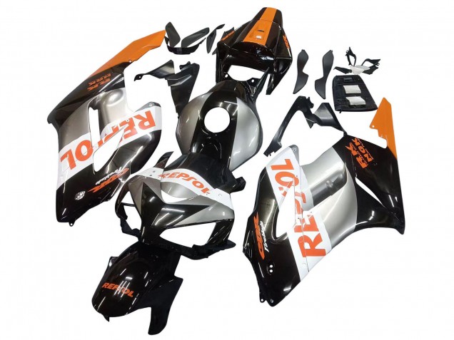 Mejores Carenados Moto Honda CBR1000RR 2004-2005 - Naranja Plata Negro Brillante Repsol