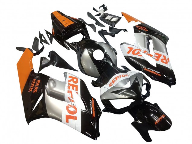 Mejores Carenados Moto Honda CBR1000RR 2004-2005 - Naranja Plata Negro Brillante Repsol