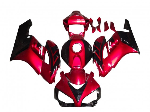 Mejores Carenados Moto Honda CBR1000RR 2004-2005 - Rojo Negro Brillante Raya