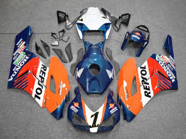 Mejores Carenados Moto Honda CBR1000RR 2004-2005 - Naranja Blanco Rojo Azul Repsol