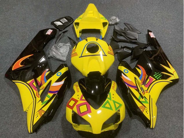 Mejores Carenados Moto Honda CBR1000RR 2004-2005 - Amarillo Negro Brillante Naranja