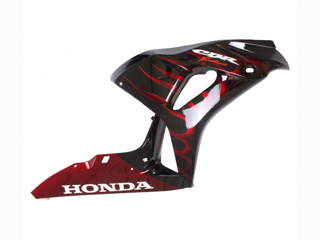 Mejores Carenado Moto Honda CBR1000RR 2006-2007 - Negro Brillante Rojo Llama