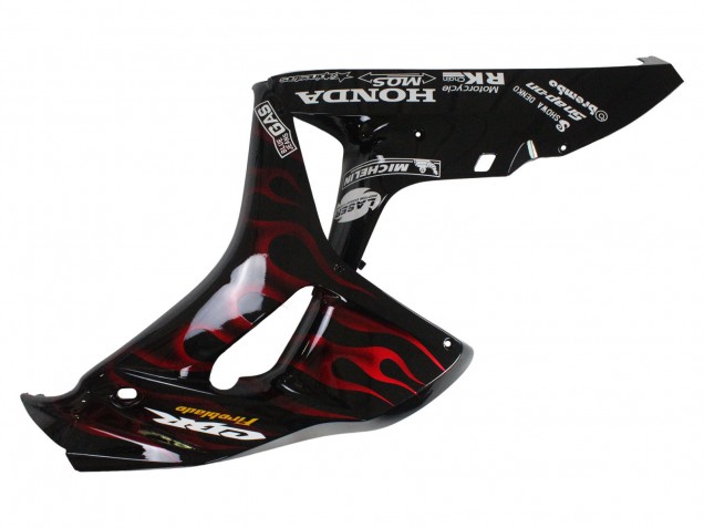 Mejores Carenados Moto Honda CBR1000RR 2006-2007 - Negro Brillante Amarillo Rojo Llama