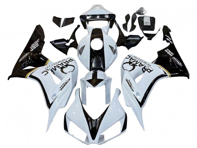 Mejores Carenados Moto Honda CBR1000RR 2006-2007 - Blanco Negro Brillante Pramac